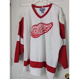 Vintage Starter Detroit Red Wings Hockey Jersey XL White Heavyweight Embroidered